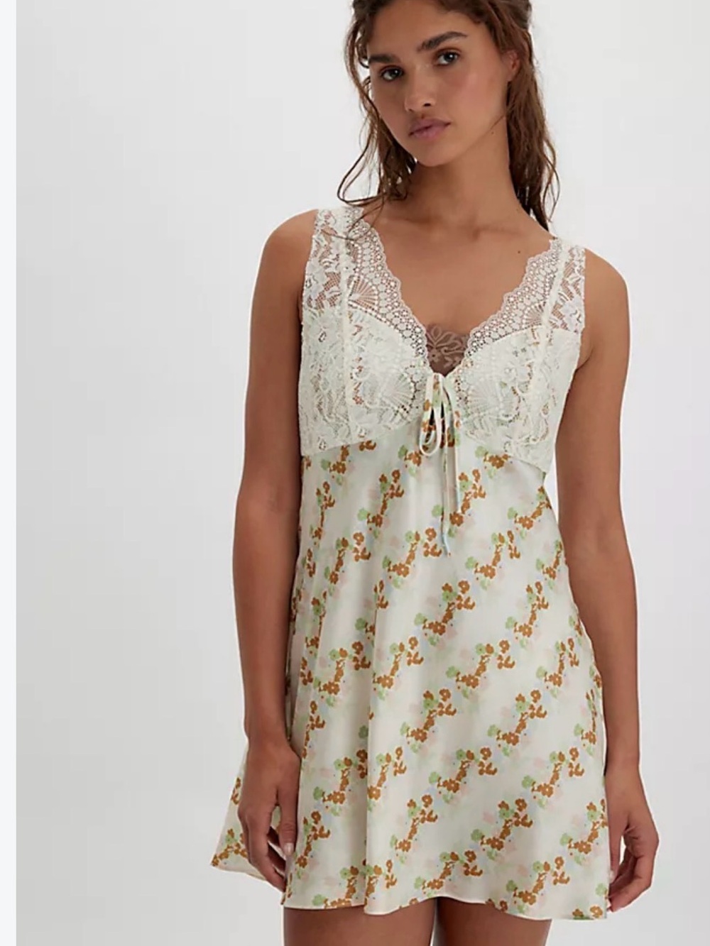 NWT Free People Countryside Printed Mini Slip Dress - Size Small